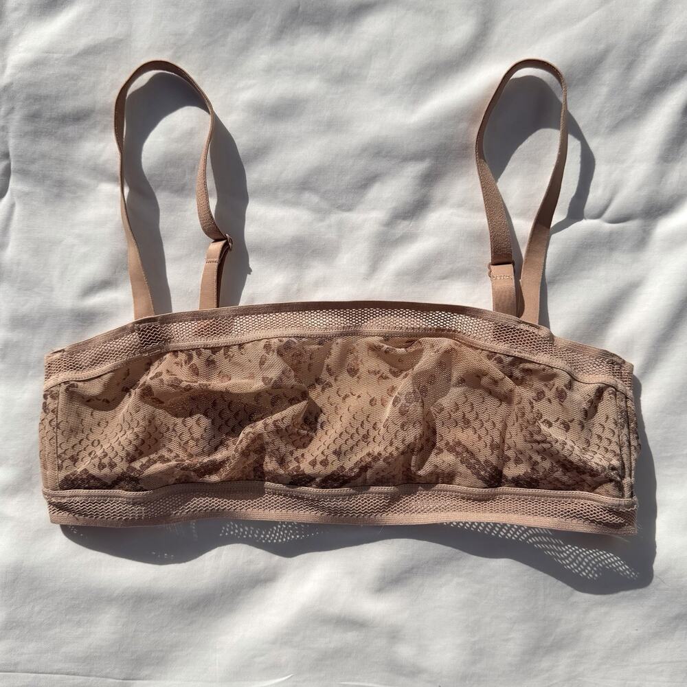 Negative Sieve Trim No Wire Bra Size 1 Beige Snakeskin 30D 32C 34A 34B 36A